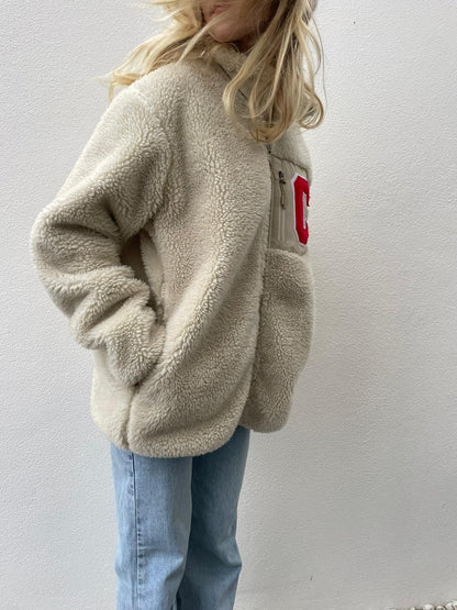 Adults personalised fleece jacket CREAM