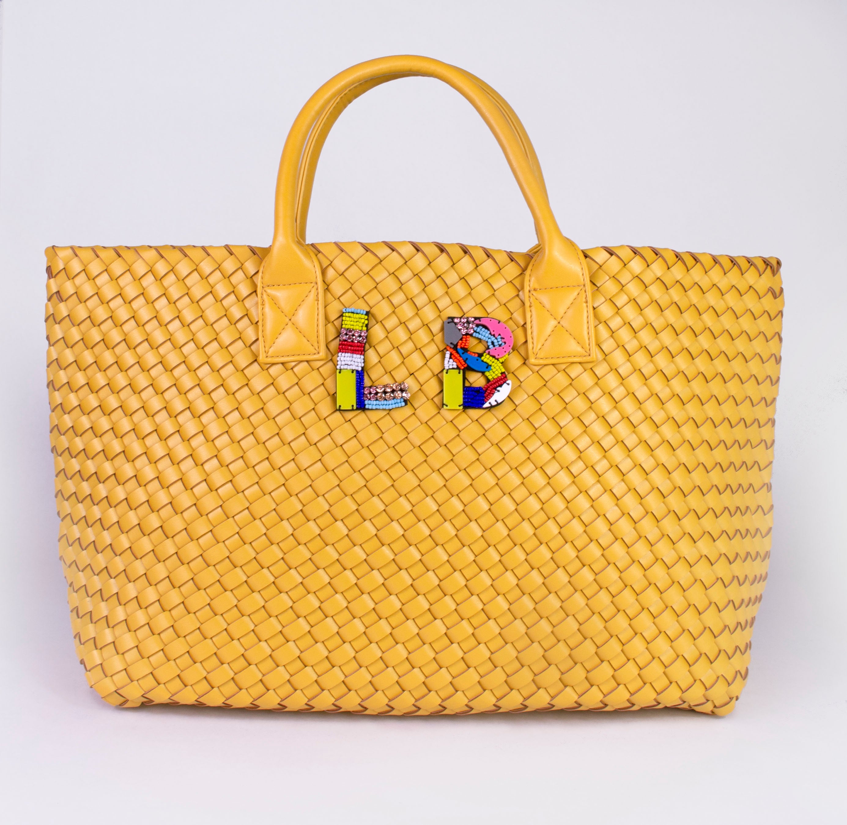 YELLOW WOVEN SHOPPER BAG – SWYC