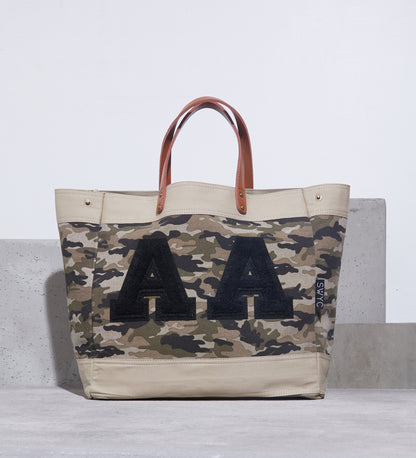 Camo print market shopper bag