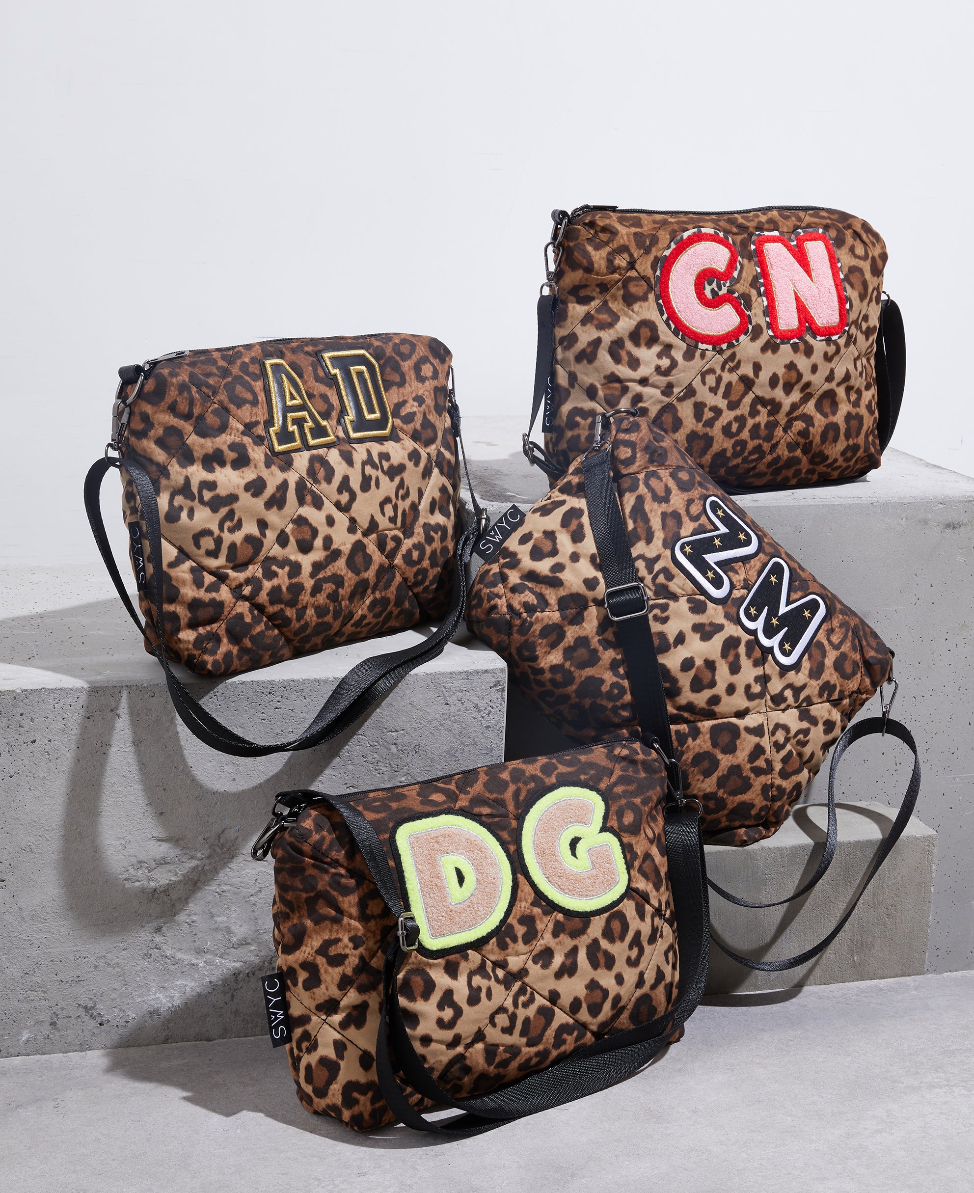 Leopard print store sling bag